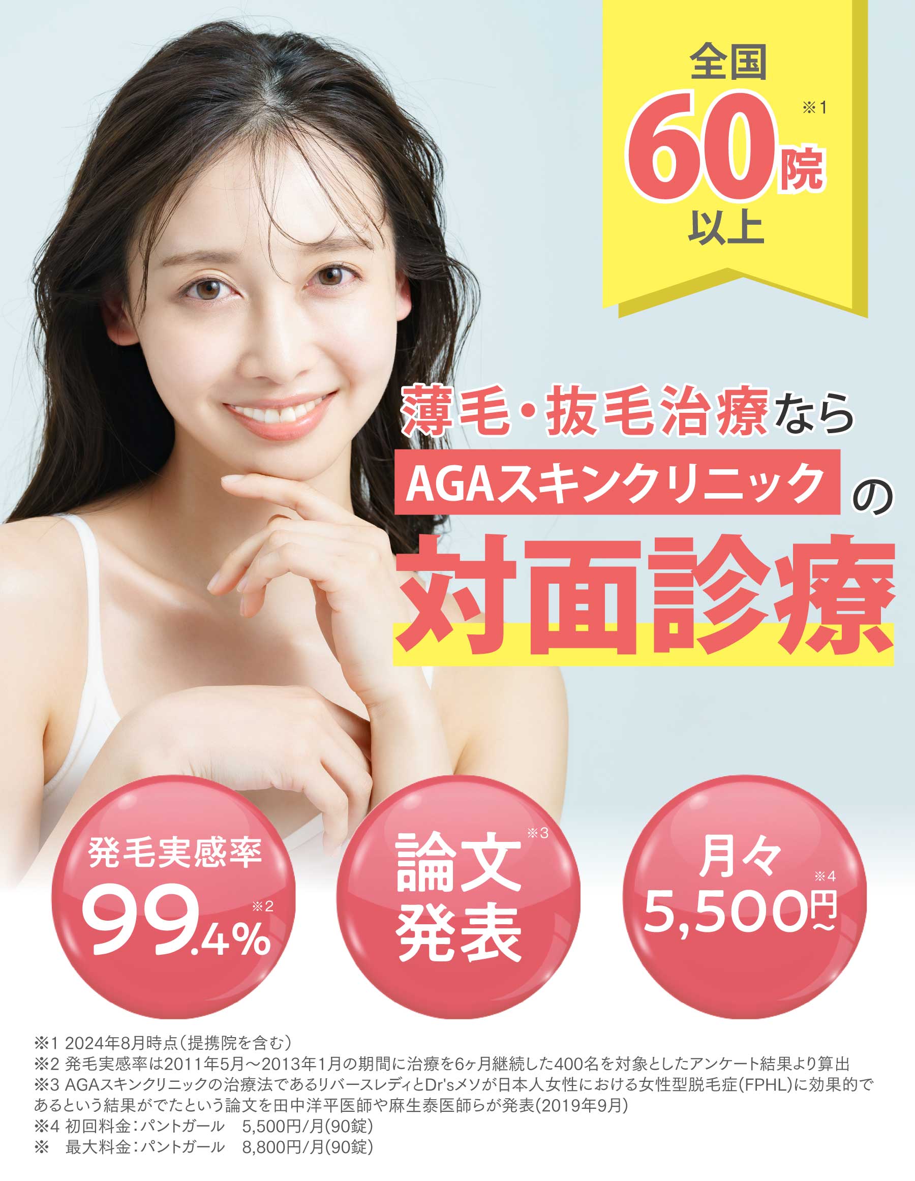 薄毛・抜け毛治療ならAGAスキンクリニックの対面診療